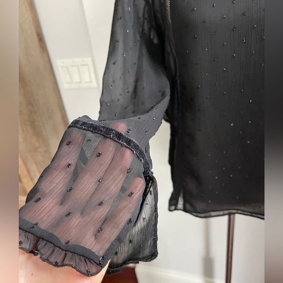 Zara Black Semi Sheer Blouse - Picture 8 of 10
